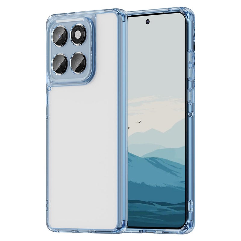 HuHa Case Cover For Motorola Edge 60 Fusion PC Hybrid TPU Airbag Shockproof Phone Case(Transparent Blue) - Image 1