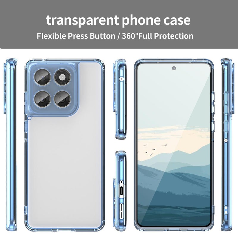 HuHa Case Cover For Motorola Edge 60 Fusion PC Hybrid TPU Airbag Shockproof Phone Case(Transparent Blue) - Image 2