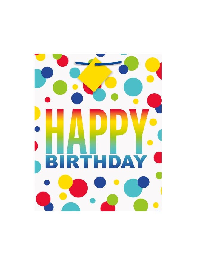 Unique حقيبة هدايا عيد ميلاد "عيد ميلاد سعيد" بنقاط قوس قزح - Image 2