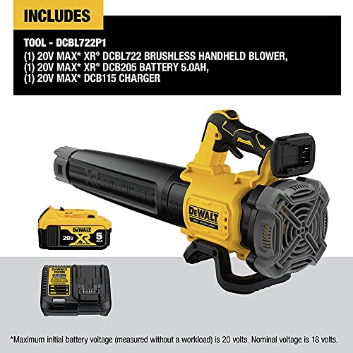 DEWALT ديوالت 20 فولت ماكس* XR منفاخ أوراق، 125 ميل في الساعة، 450 قدم مكعب في الدقيقة (DCBL722P1) - Image 2