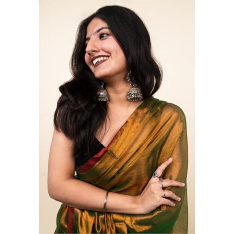 SGF11 Women's Trendy Tissue Soft Silk Saree With Blouse Pcs - Image 2
