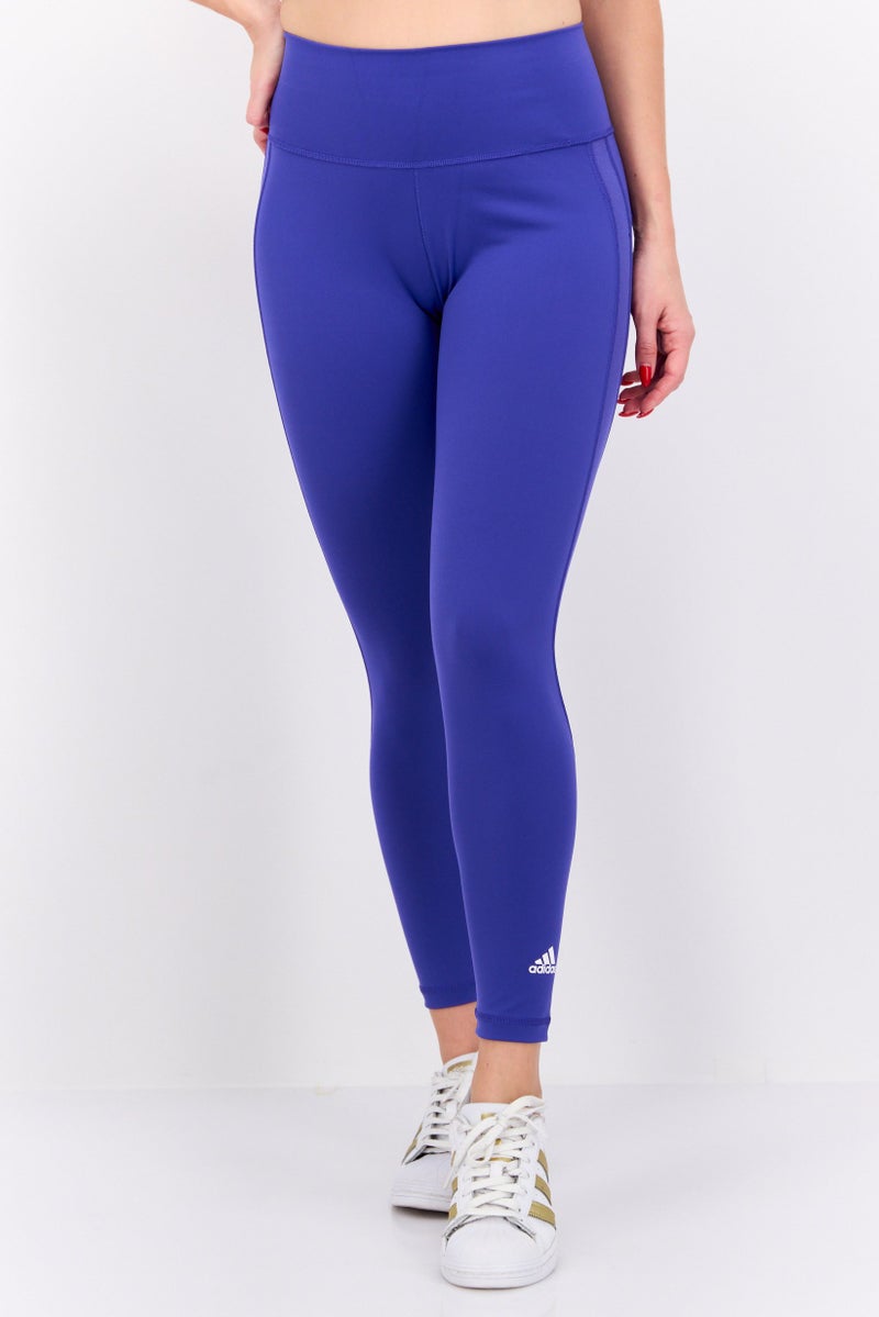 Adidas سراويل ليغينغز رياضية نسائية مناسبة للتدريب، زرقاء - Image 1