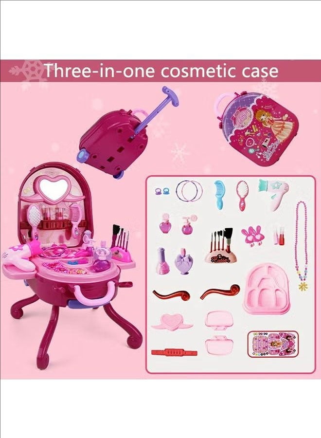 بلومنغ تايم مجموعة مكياج ألعاب للبنات ألعاب تلبيس ، طاولة مكياج قابلة للطي ، حقيبة قابلة للإزالة ، وردي - Image 2
