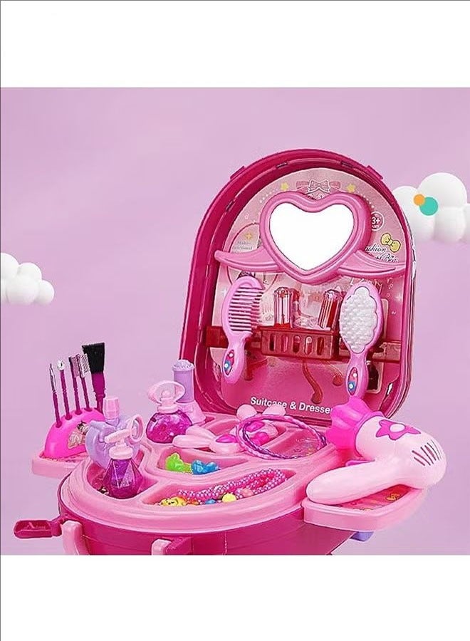 بلومنغ تايم مجموعة مكياج ألعاب للبنات ألعاب تلبيس ، طاولة مكياج قابلة للطي ، حقيبة قابلة للإزالة ، وردي - Image 5