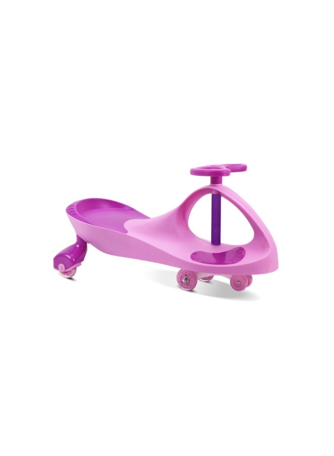 ZIGGY Swing Car Ride-On Toy for Kids Ages 2+ | Pink Wiggle Car with LED PU Wheels, Butterfly Steering, Footrests, No Batteries or Pedals | ZG-2002 - Image 1
