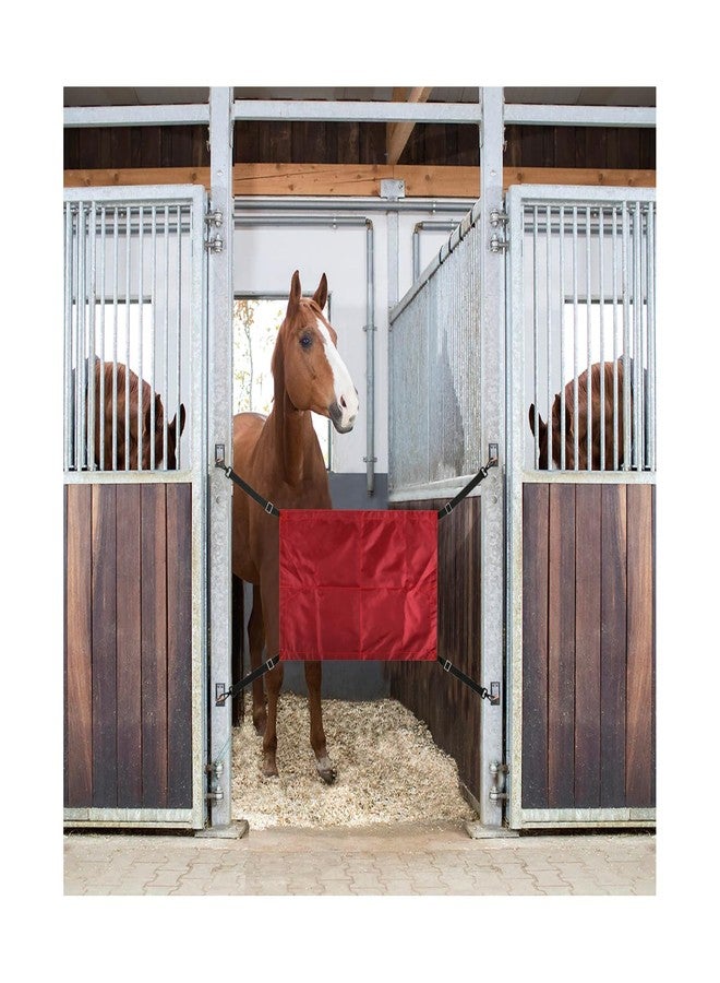 حاجز إسطبل الخيول مع خطاف دوار، سياج حماية ممر إسطبل الخيول مع أحزمة قابلة للتعديل، مشبك بوابة دفع معدني قوي، منتجات الفروسية - Image 2