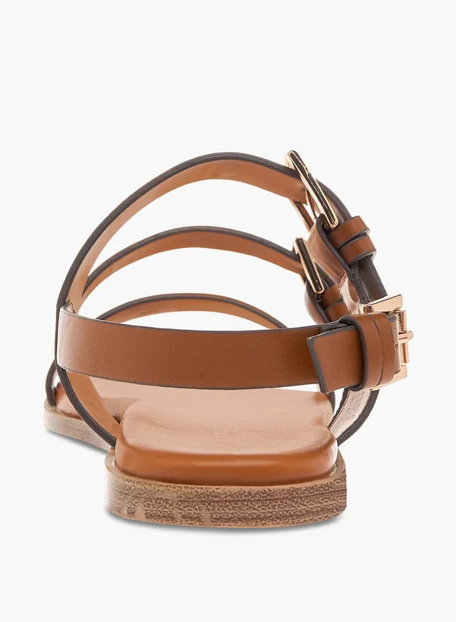 Celeste Women's Strap Detail Sandals with Buckle Closure