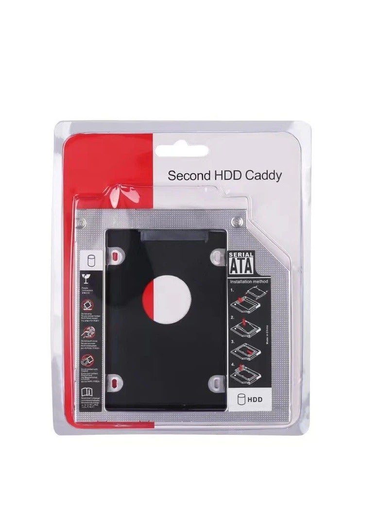 Hard Drive Caddy Tray 9.5mm 2nd 2.5 inch SATA HDD SSD Hard Drive Tray Replacement DVD CD ROM Optical Drive Caddy Tray Adapter for  LaptOp - Image 1