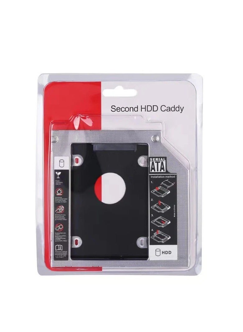 Hard Drive Caddy Tray 9.5mm 2nd 2.5 inch SATA HDD SSD Hard Drive Tray Replacement DVD CD ROM Optical Drive Caddy Tray Adapter for  LaptOp - Image 2