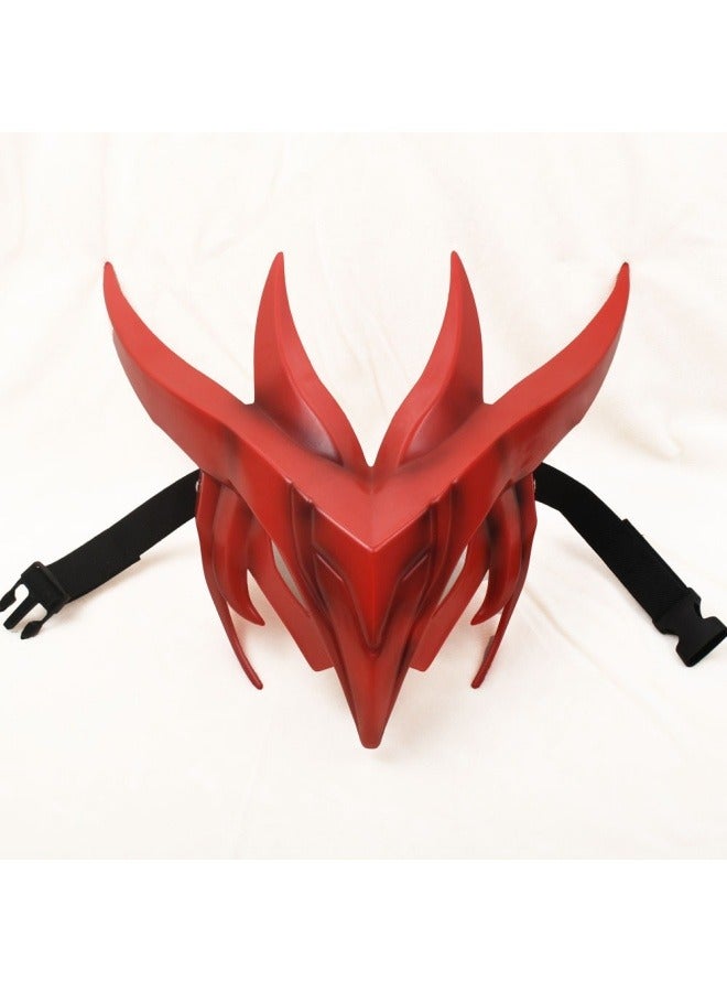 general League of Legends red eye-catching Yongen mask cos dress up props Yongen mask cosplay accessories - Image 2