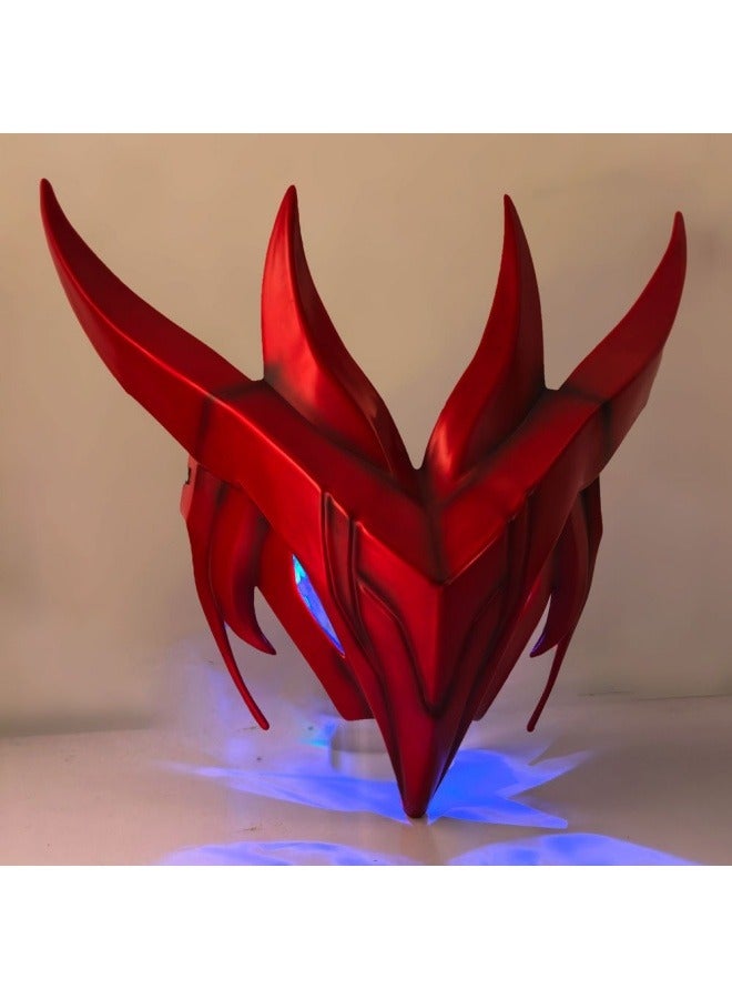 general League of Legends red eye-catching Yongen mask cos dress up props Yongen mask cosplay accessories - Image 3