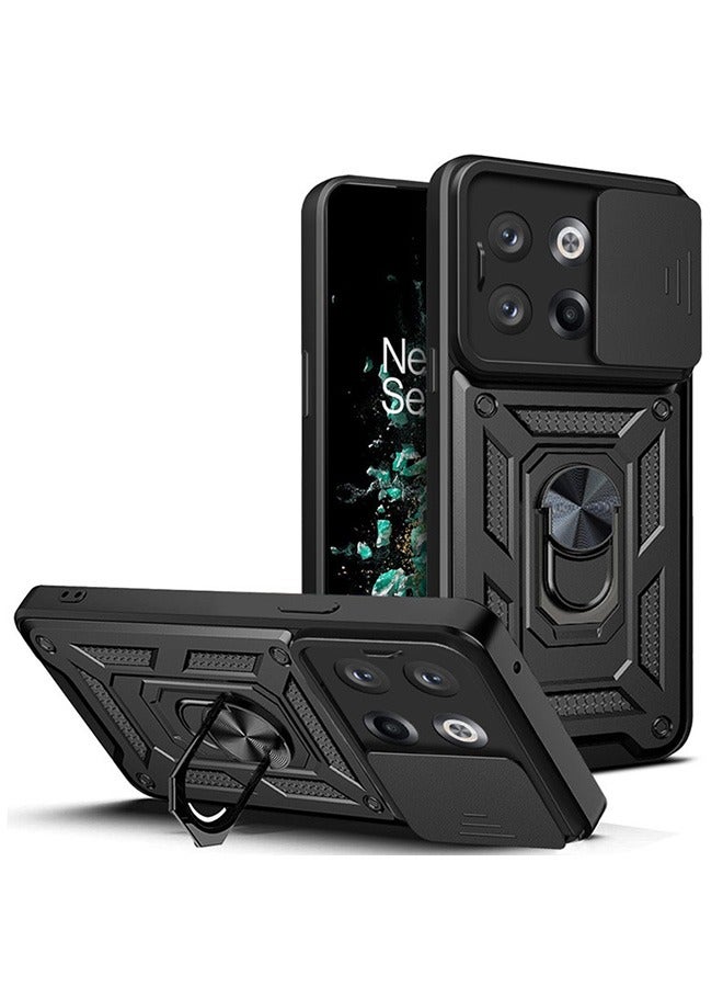 Case for OnePlus 10T/OnePlus ACE Pro,Shockproof Case ,Anti-Fall Drop Protection ,Tough Armor Hard Phone Cover,Integrated 360 Degree Rotating Ring Kickstand, Black  - Image 1