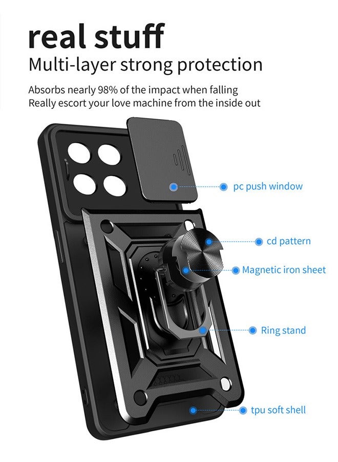 Case for OnePlus 10T/OnePlus ACE Pro,Shockproof Case ,Anti-Fall Drop Protection ,Tough Armor Hard Phone Cover,Integrated 360 Degree Rotating Ring Kickstand, Black  - Image 5