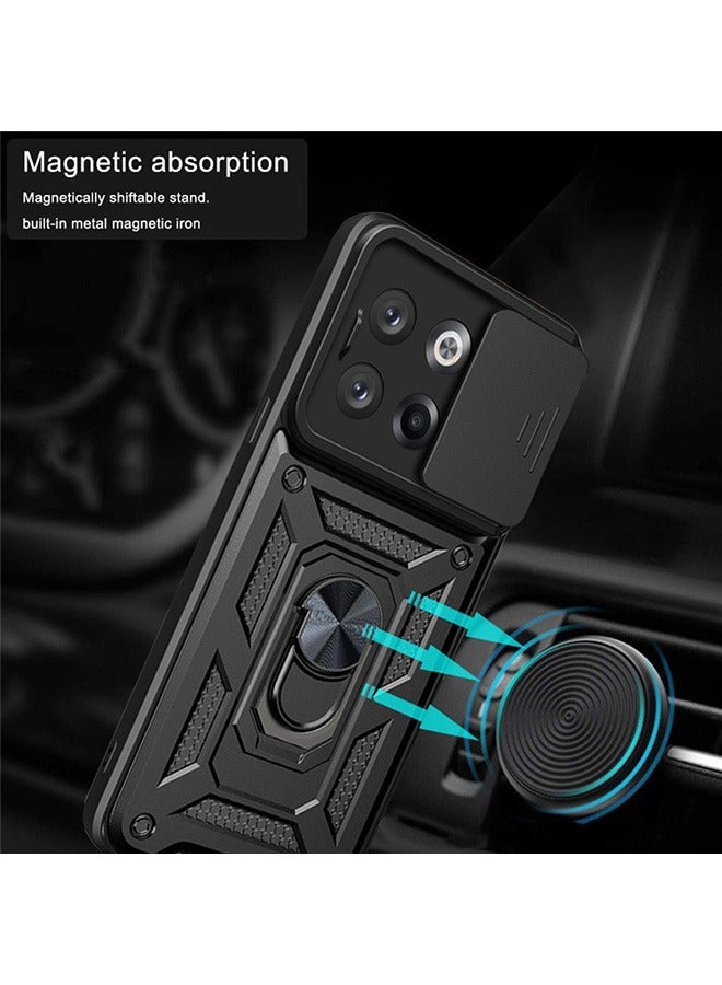 Case for OnePlus 10T/OnePlus ACE Pro,Shockproof Case ,Anti-Fall Drop Protection ,Tough Armor Hard Phone Cover,Integrated 360 Degree Rotating Ring Kickstand, Black  - Image 3