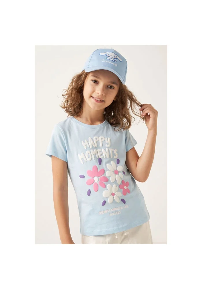 R&b Printed T-Shirt with Crew Neck and Short Sleeves