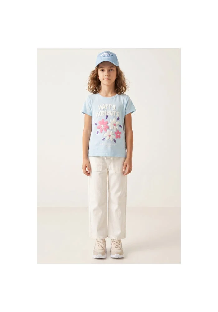 R&b Printed T-Shirt with Crew Neck and Short Sleeves