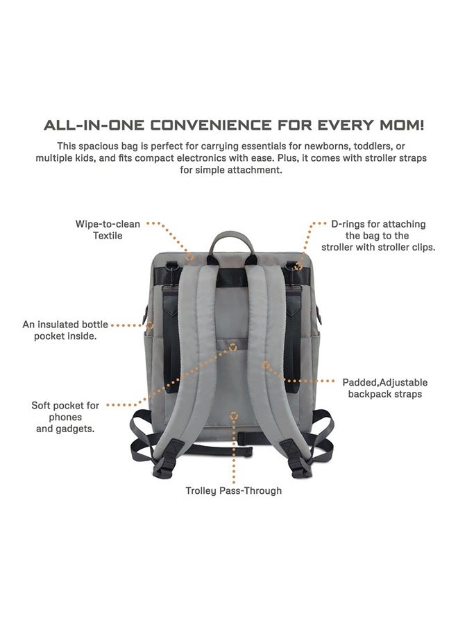 neobreez RILO Multi-function Waterproof Baby Toddler Diaper Bag|Nappy Changing Travel Backpack For Mom/Dad|Large Capacity|Wet Dry Bag, Organizer Pouches|Trolley Sleeve|Insulated Pockets|No Formaldehyde  - Image 3