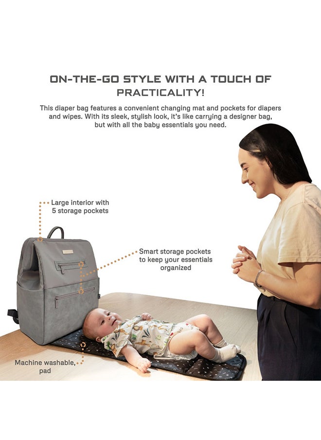 neobreez RILO Multi-function Waterproof Baby Toddler Diaper Bag|Nappy Changing Travel Backpack For Mom/Dad|Large Capacity|Wet Dry Bag, Organizer Pouches|Trolley Sleeve|Insulated Pockets|No Formaldehyde  - Image 5