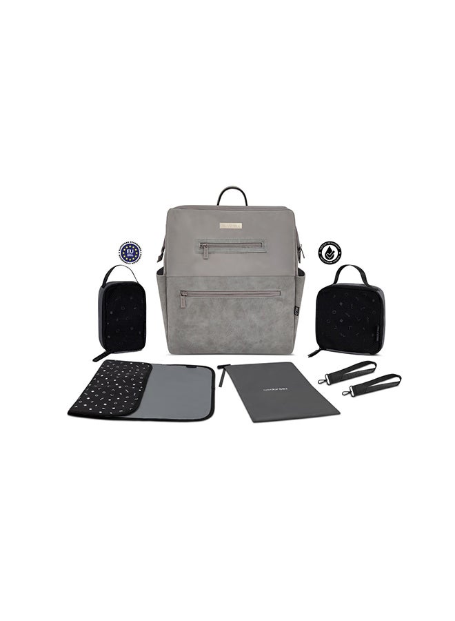 neobreez RILO Multifunction Waterproof Diaper Bag for Baby&Toddler|7-Pcs Set W/Changing Mat, Wet Bag, Pouches|Large-Capacity Travel Backpack for Mom&Dad with Trolley Sleeve|Diaper Tote Bag - Image 5