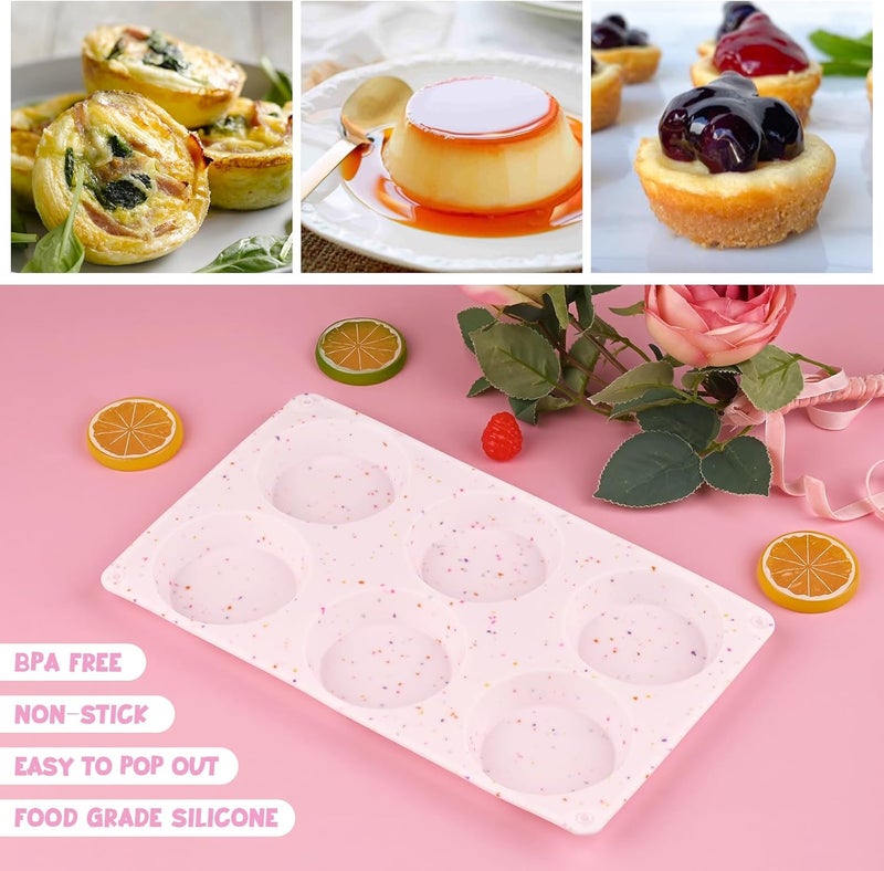Sakolla Silicone Egg Bite Molds - 6-Cup Silicone Muffin Pan - Non-Stick Baking Pan for Making Tarts, Meatloaf, Quiche, Egg Muffins, and Mini Cheesecakes (Set of 2) - Image 2