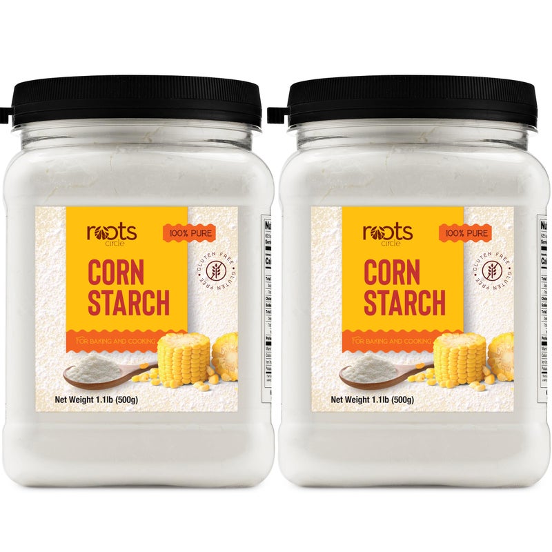Roots Circle 100 Pure Corn Starch  2 17oz Airtight Containers  All Natural Thickener for Soups Stews Gravy Baking Pies Puddings  Cakes  GlutenFree NonGMO Vegan Kosher FoodGrade - Image 3