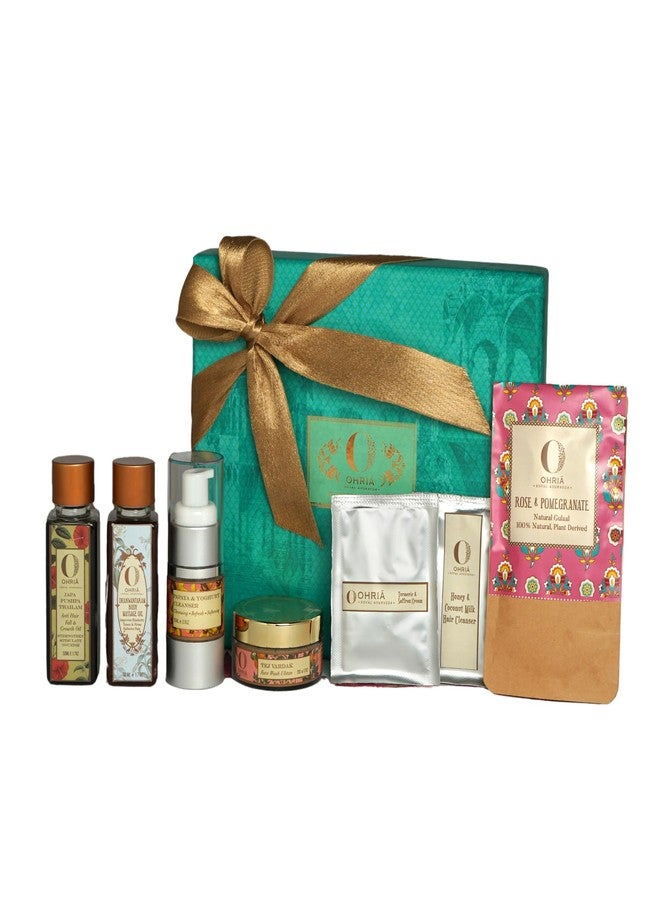 Ohria Ayurveda Pre & Post Holi Skin & Hair Care Box Set of 7 for Hydrated and Nourished Skin & Hair with Propreitary Ayurvedic 100% Natural Ingredients - Image 1