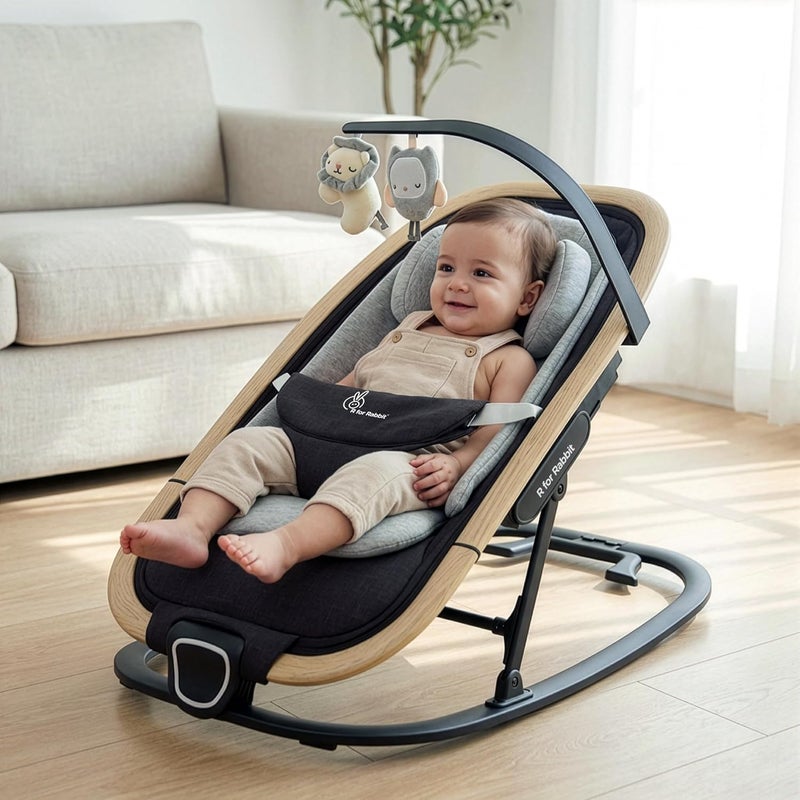 R for Rabbit Rock N Nap Bliss Baby Rocker & Bouncer 2-in-1 - Lightweight & Travel-Friendly with Soft Cushion for 0-12 Months Babies - Image 1