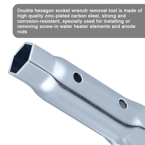 FALVFUN RV Water Heater Element Wrench Socket, 1-1/16 in x 1-1/2 in x 6 in Dual Hex Anode Rod Removal Tool, Water Heater Hex Socket, Universal for Camper Travel Trailer Motorhome - Image 3