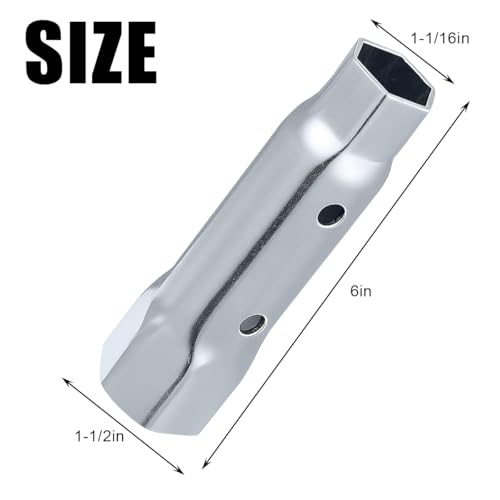 FALVFUN RV Water Heater Element Wrench Socket, 1-1/16 in x 1-1/2 in x 6 in Dual Hex Anode Rod Removal Tool, Water Heater Hex Socket, Universal for Camper Travel Trailer Motorhome - Image 2