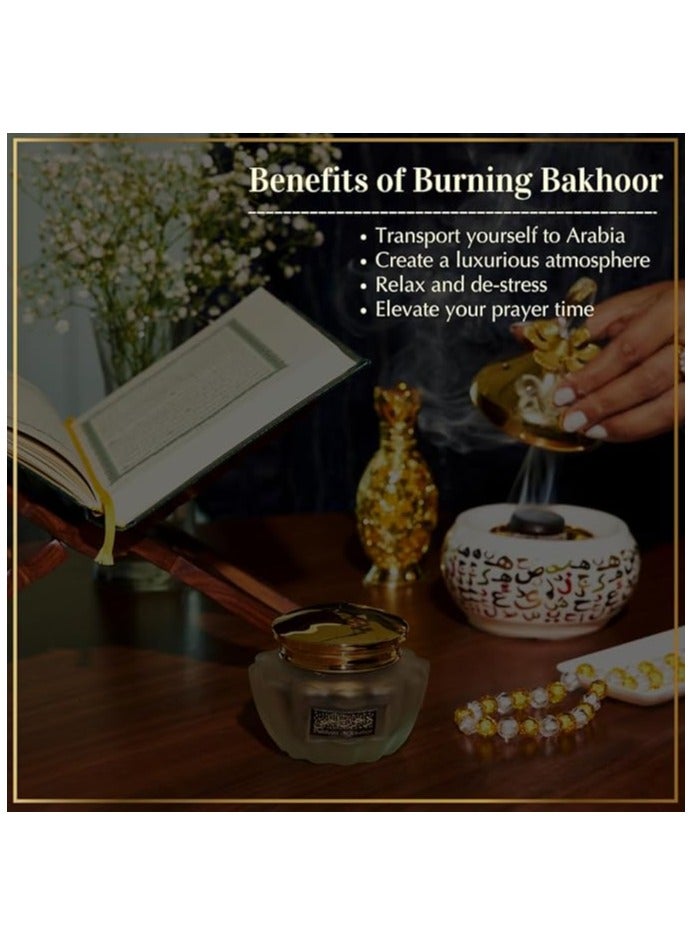 Dukhni Dukhoon Al Jazeera Oud Bakhoor | Authentic Arabic Bakhoor Incense | 40 gm jar | Handmade, Luxurious | Floral Woody Blend | Perfect for Prayer & Gifting | To Relax & Meditate - Image 3