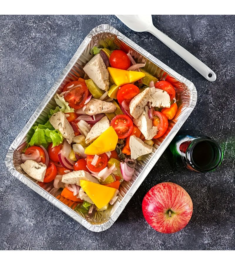 40 Pack Disposable Aluminum Foil Trays With Lids 8 27x5 51x1 77 Inch Multipurpose Cooking Baking - Image 4