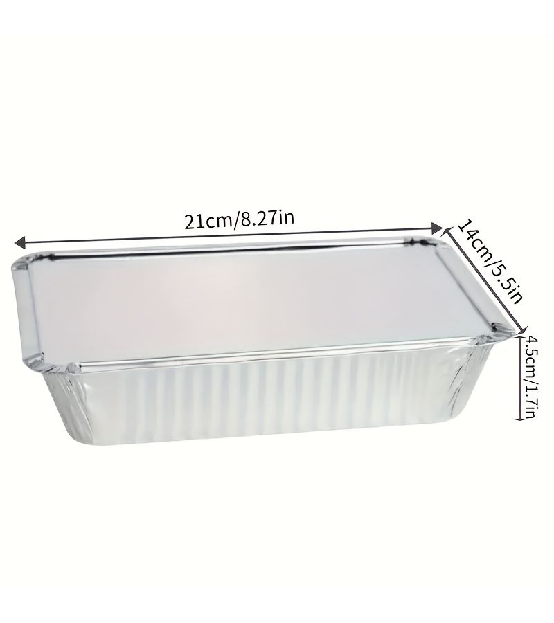 40 Pack Disposable Aluminum Foil Trays With Lids 8 27x5 51x1 77 Inch Multipurpose Cooking Baking - Image 3