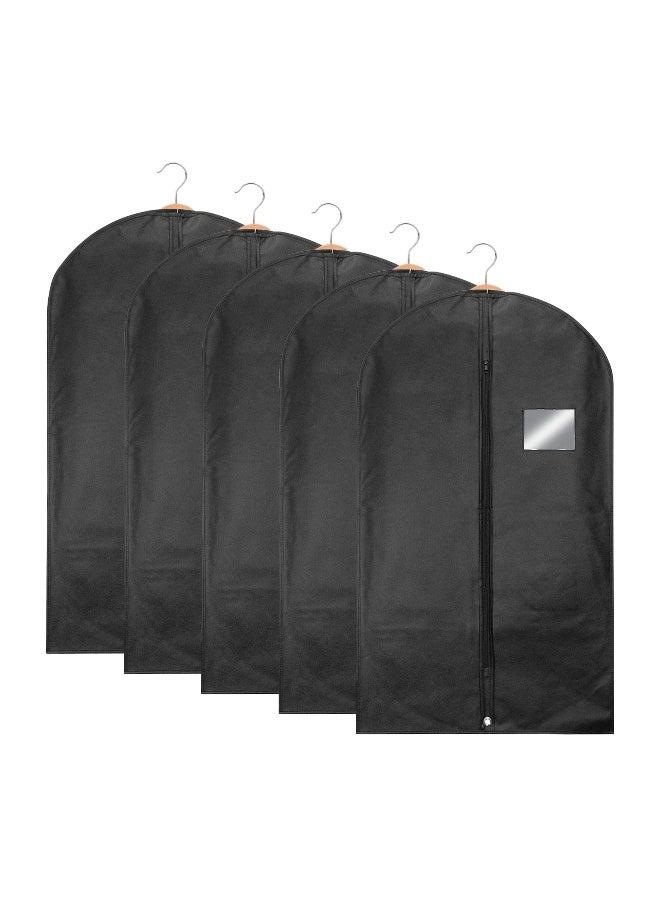 5Pcs Black Garment Bags for Storage and Travel, Anti-Moth Protector Suit Cover for men for Wardrobe and Travel Dustproof Clothes Jacket Covers  - Image 1