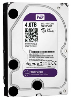 الرقمية الغربية قرص صلب ويسترن ديجيتال للمراقبة – سعة 4 تيرابايت WD40PURZ – ساتا 3.5 إنش، اللون البنفسجي – مخصص لأجهزة DVR/NVR  - Image 1