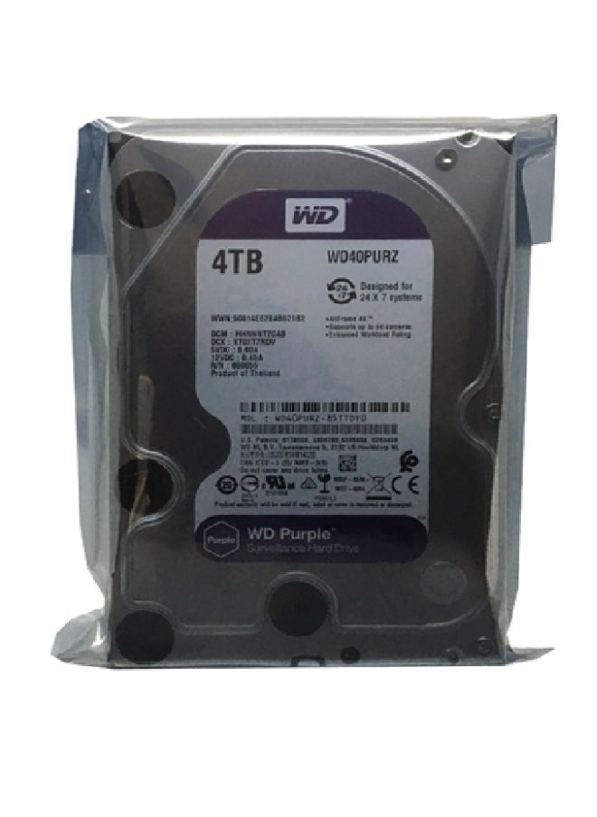 الرقمية الغربية قرص صلب ويسترن ديجيتال للمراقبة – سعة 4 تيرابايت WD40PURZ – ساتا 3.5 إنش، اللون البنفسجي – مخصص لأجهزة DVR/NVR  - Image 2