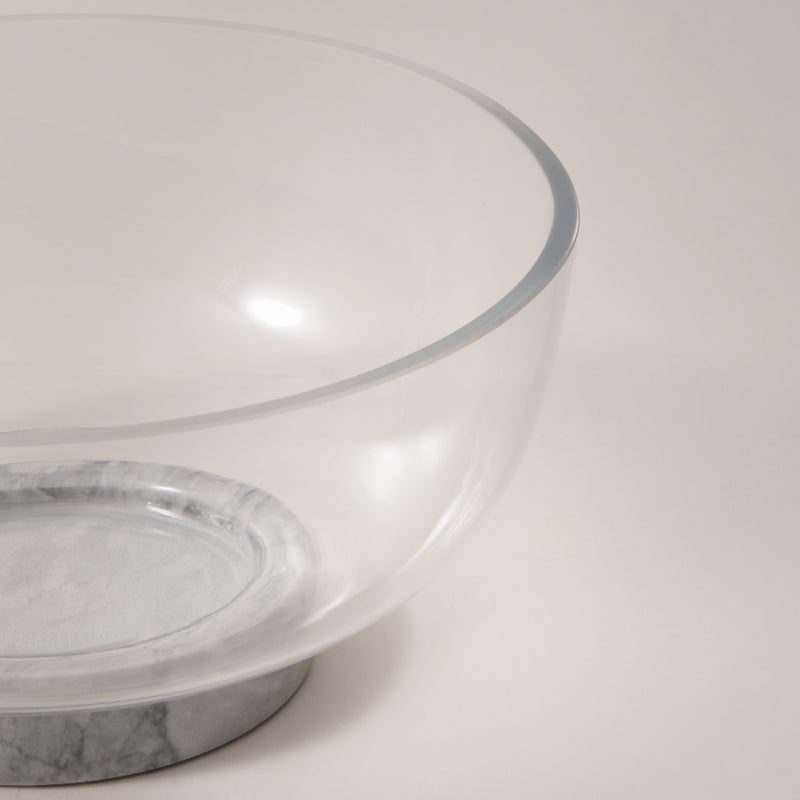 La Mesa glass bowl with marble base 24.5*24.5*12cm - Image 2