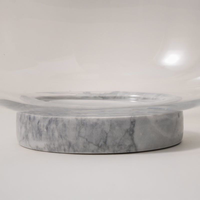 La Mesa glass bowl with marble base 24.5*24.5*12cm - Image 3