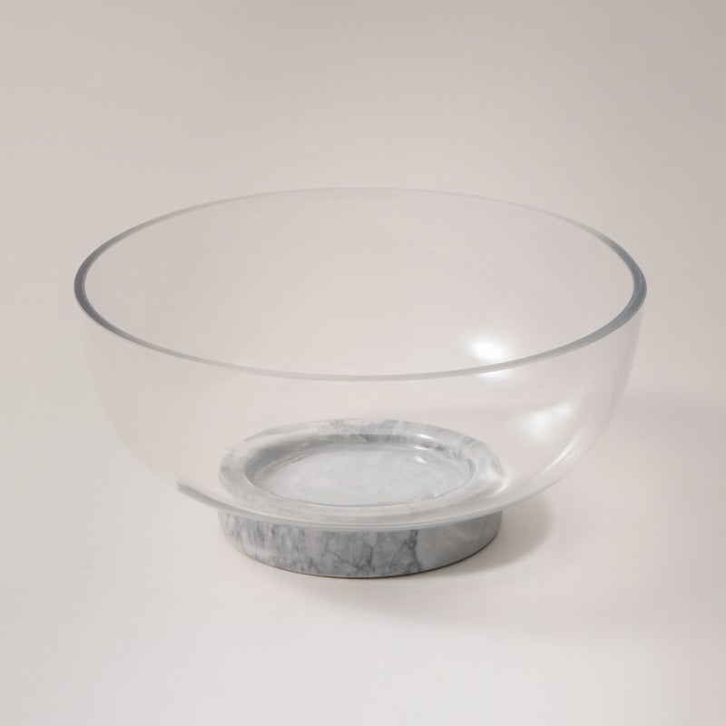La Mesa glass bowl with marble base 24.5*24.5*12cm - Image 1
