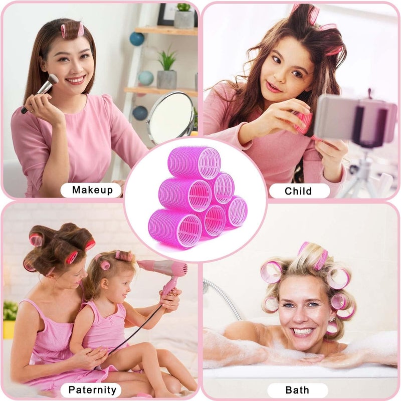 Plenteous Hair Roller Set 18 pcs Hair Curlers Rollers With Clips Hair Curler Comb Self Grip Hair Roller Set Hair Rollers for Long Hair Medium and Short Hair Multi Color - Image 3