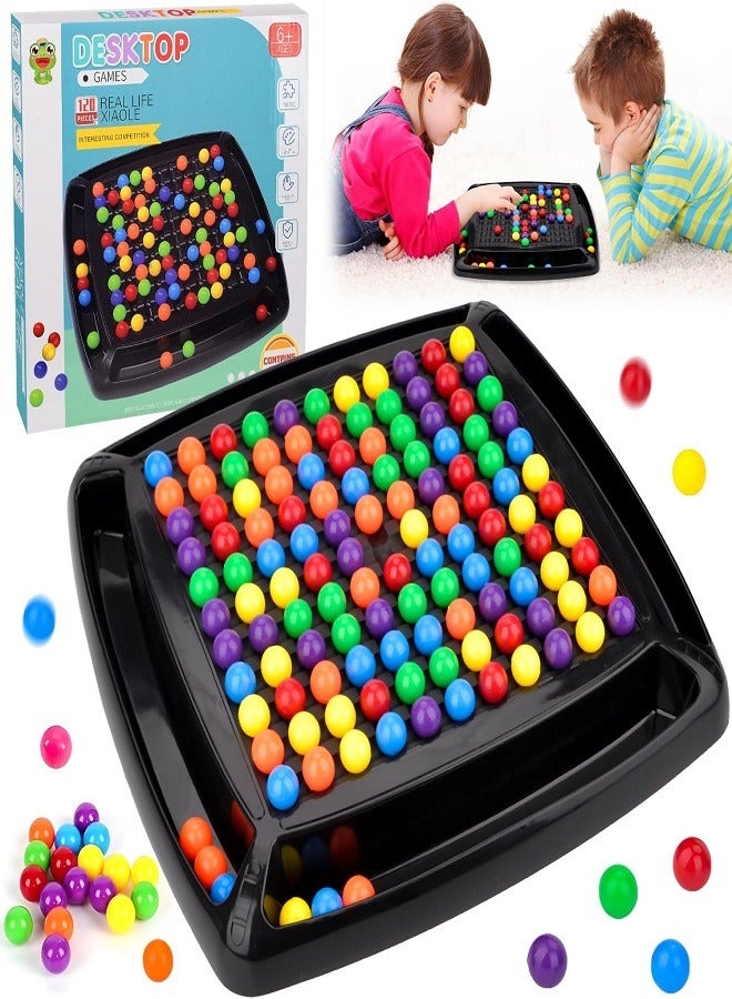 Rainbow Puzzle Chess Ball Elimination Game Desktop Puzzle Toy Parent Child Interactive Toys Chess Board with 120 Rainbow Beads for Kids  - Image 1