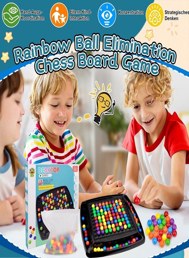 Rainbow Puzzle Chess Ball Elimination Game Desktop Puzzle Toy Parent Child Interactive Toys Chess Board with 120 Rainbow Beads for Kids  - Image 3