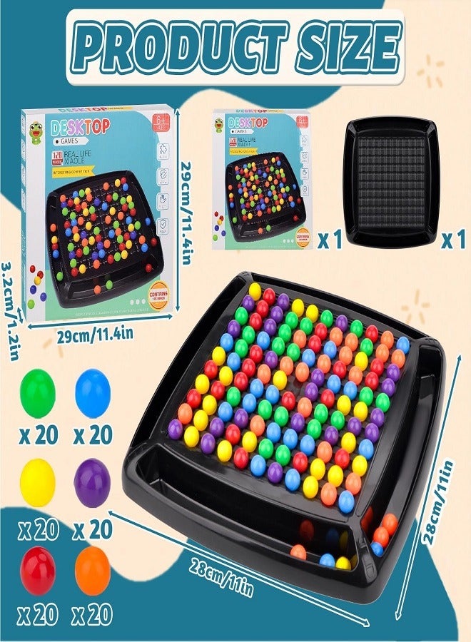 Rainbow Puzzle Chess Ball Elimination Game Desktop Puzzle Toy Parent Child Interactive Toys Chess Board with 120 Rainbow Beads for Kids  - Image 4