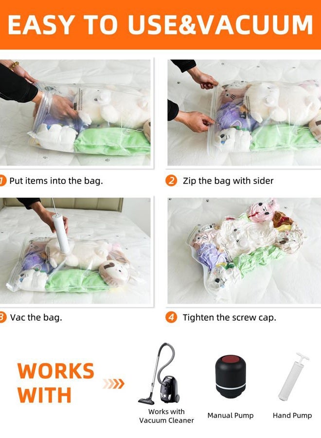 AirBaker 10 Pack (Medium) Vacuum Storage Bags, Space Saver Sealer Bags for Clothes Comforters Blankets Pillows with Travel Hand Pump - Image 3