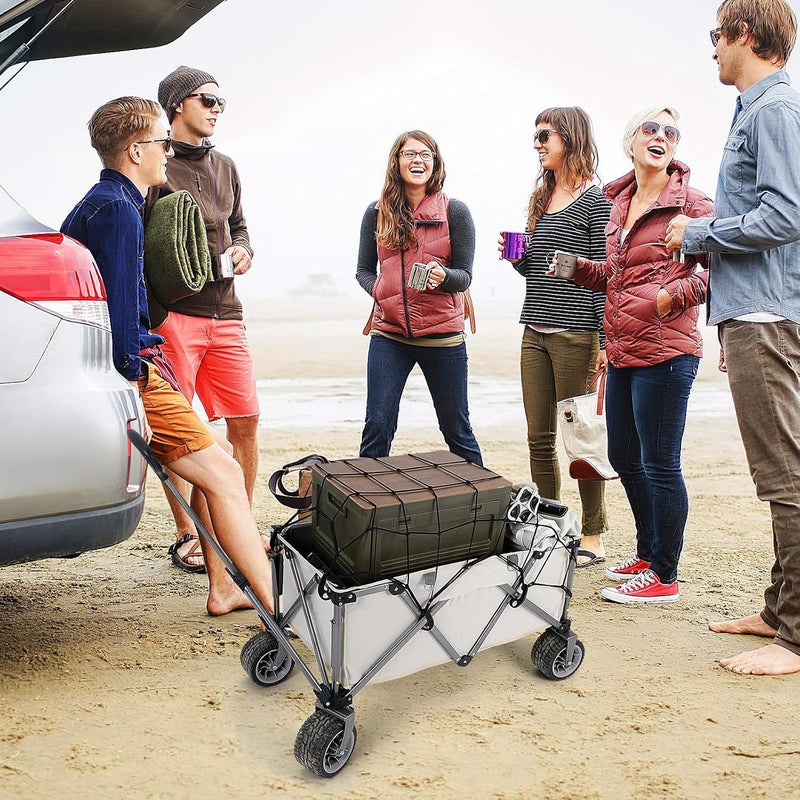 Healifty Elastic Luggage Cargo Net for Camping Trolley Cart, Adjustable Outdoor Camping Supplies Mesh Cover, Suitable for Beach Cart and Travel Carriage Storage - Image 5
