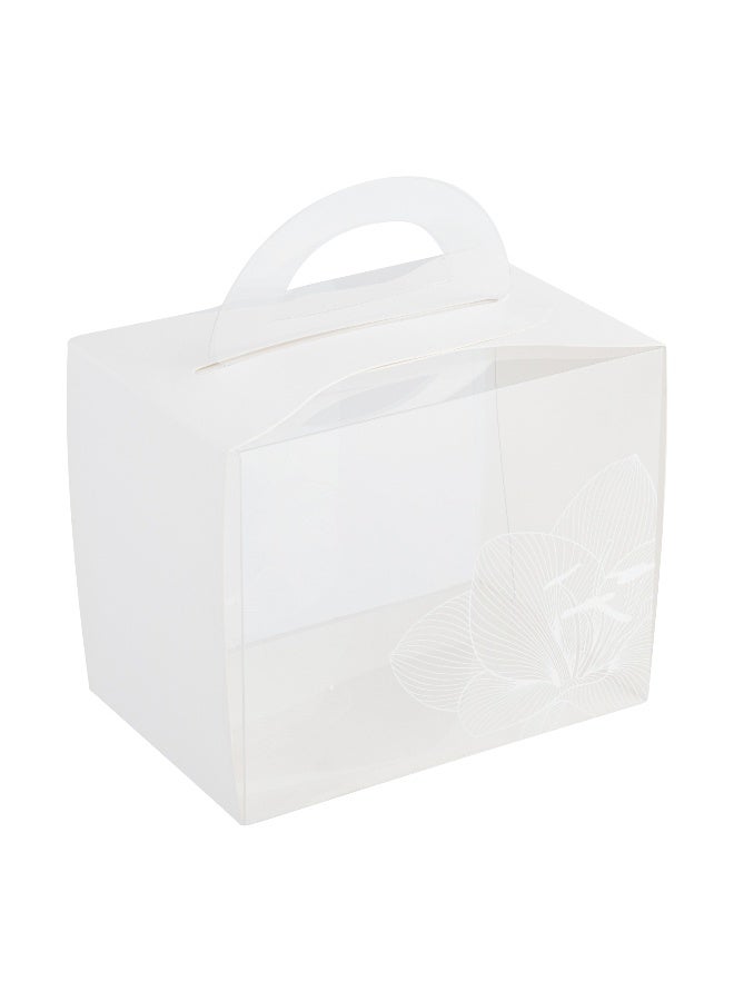 Restaurantware 5 Inch x 3.25 Inch Individual Cupcake Boxes, 100 Disposable Cupcake Display Boxes - With Handle, Lotus Accent, Clear Plastic Single Cupcake Containers, For Weddings Or Birthdays  - Image 2