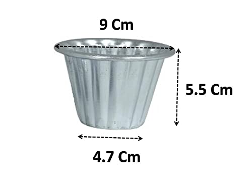 Breewell Aluminum Cup Cake Muffin Moulds Set of 6 Silver - Image 2