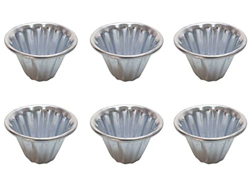 Breewell Aluminum Cup Cake Muffin Moulds Set of 6 Silver - Image 1