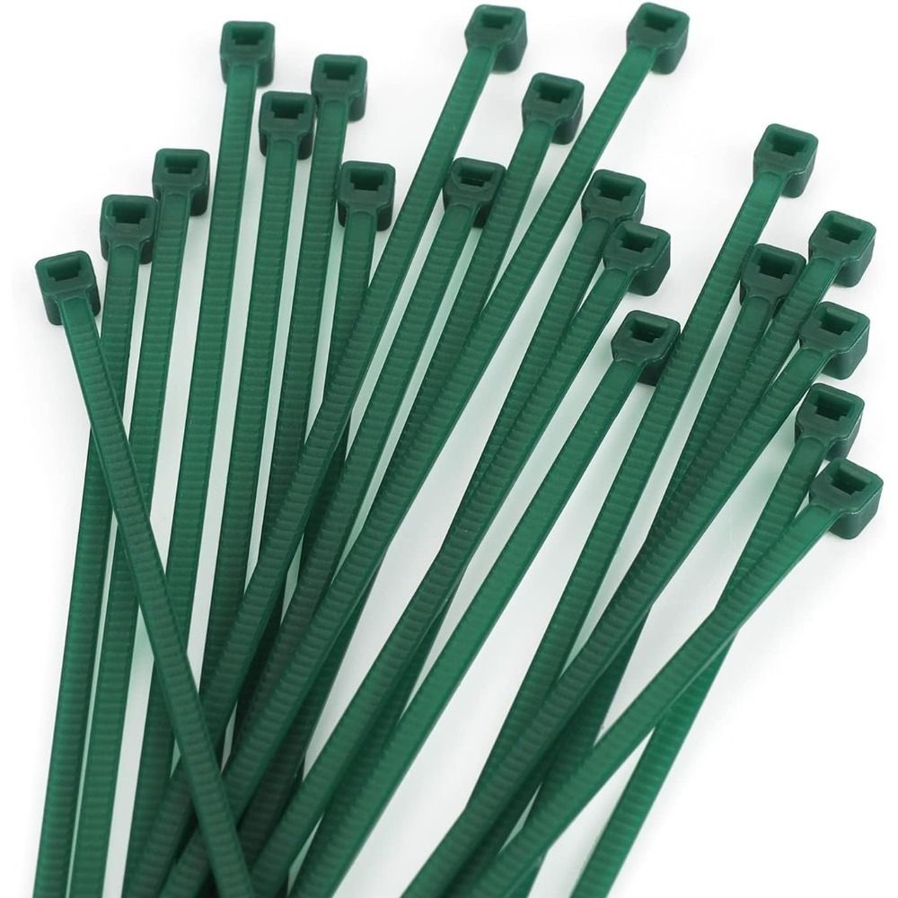 100pcs Heavy Duty Green Cable Zip Ties 6 Inch Durable Nylon Self Locking Heat And Abrasion Resistant For Indoor And Outdoor Use