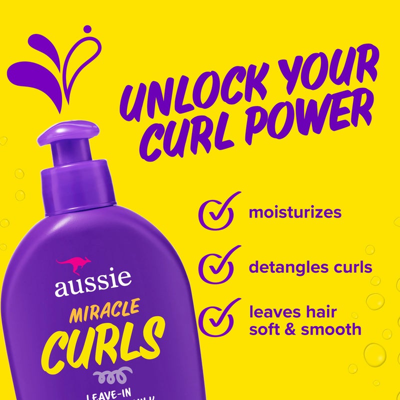 Aussie Miracle Curls with Coconut Oil, Paraben Free Detangling Milk Treatment, 6.7 fl oz - Image 3