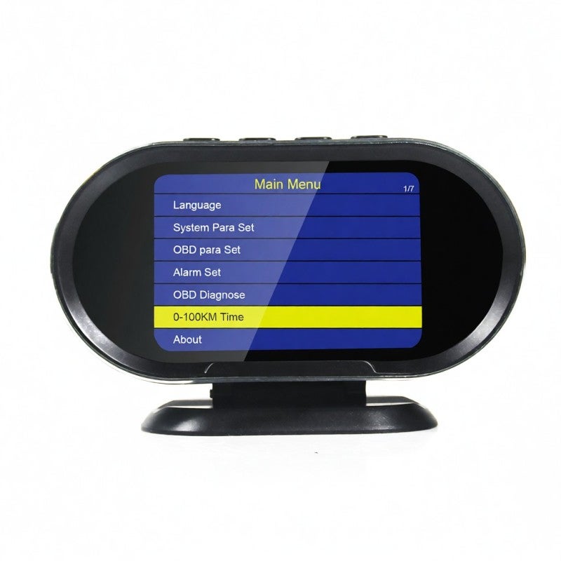 OBD HUD: شاشة TFT LCD بقياس 3.5 بوصة قابلة للتركيب والاستخدام مباشرة - شاشة عرض أمامية دقيقة خالية من الانشغال للمركبات المتوافقة مع OBDII/EOBD مع إنذار سرعة ومراقبة المحرك واستهلاك الوقود - Image 3
